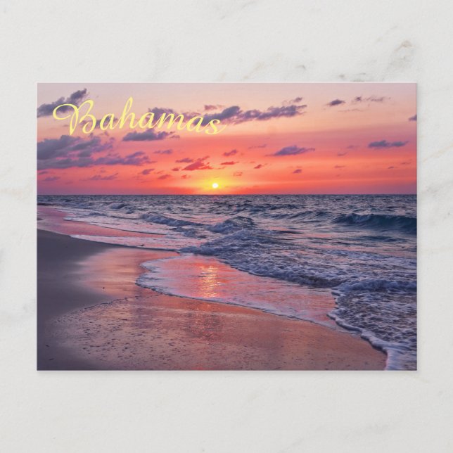 Carte Postale Plage Tropical Bahamas Sunset Paradise Beach (Devant)