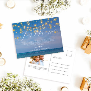 Carte Postale Plage Tropical Juste Marié Faire-part Mariage