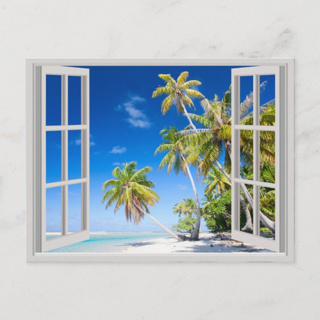 Carte Postale Plage tropicale (Devant)