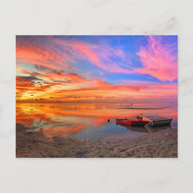 Carte Postale Plage tropicale au coucher du soleil (Devant)
