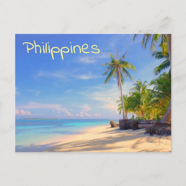 Carte Postale Plage tropicale Philippines Island Palm Paradise (Devant)