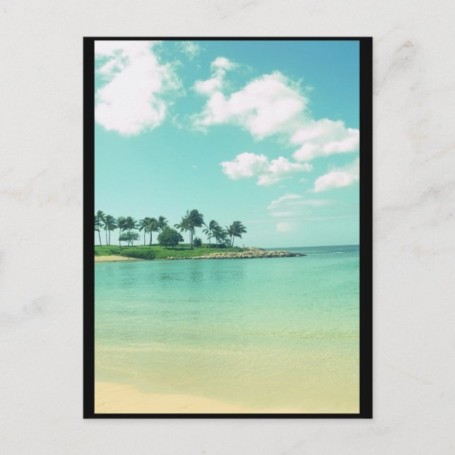 Carte Postale Plage Turquoise tranquille et sereine à Hawaii (Devant)