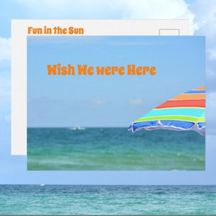 Carte Postale Plage Umbrella Ocean View Photographie