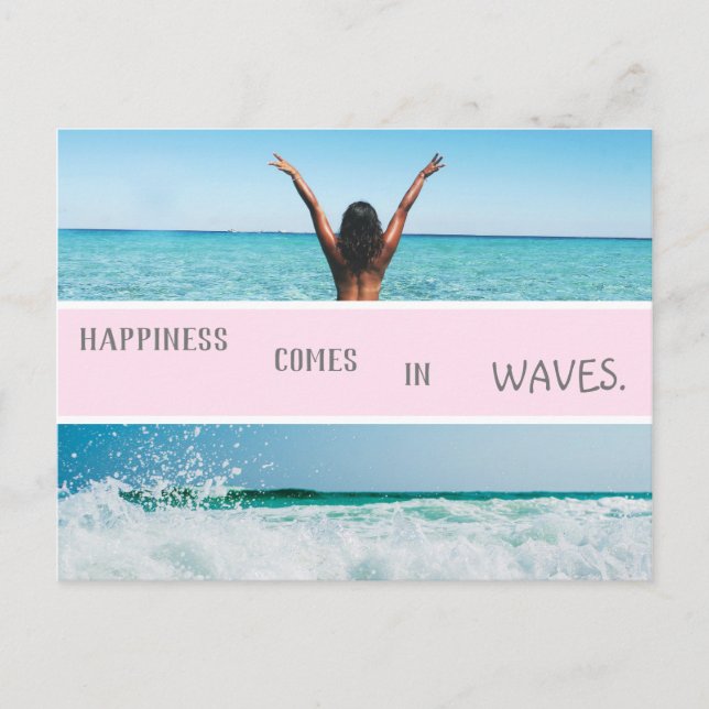 Carte Postale plage vagues estivales vitrines tropicales (Devant)