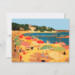 Carte Postale Plage vintage Côte d'Azur