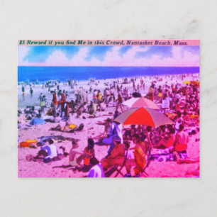 Carte Postale Plage vintage de Nantasket, Massachusetts