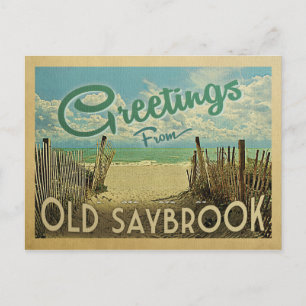 Carte Postale Plage vintage d'Old Saybrook