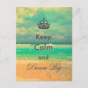 Carte Postale Plage vintage "Keep Calm and Dream Big"