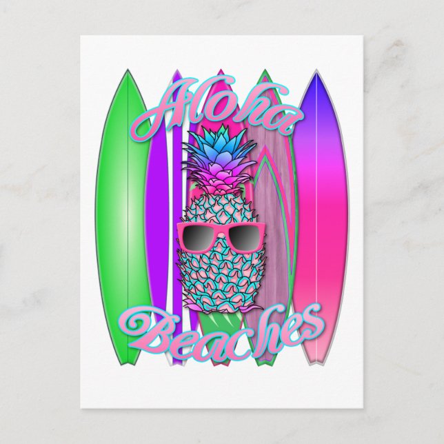 Carte Postale Plages Tropical Aloha Plages Amusants Surfing Anan (Devant)
