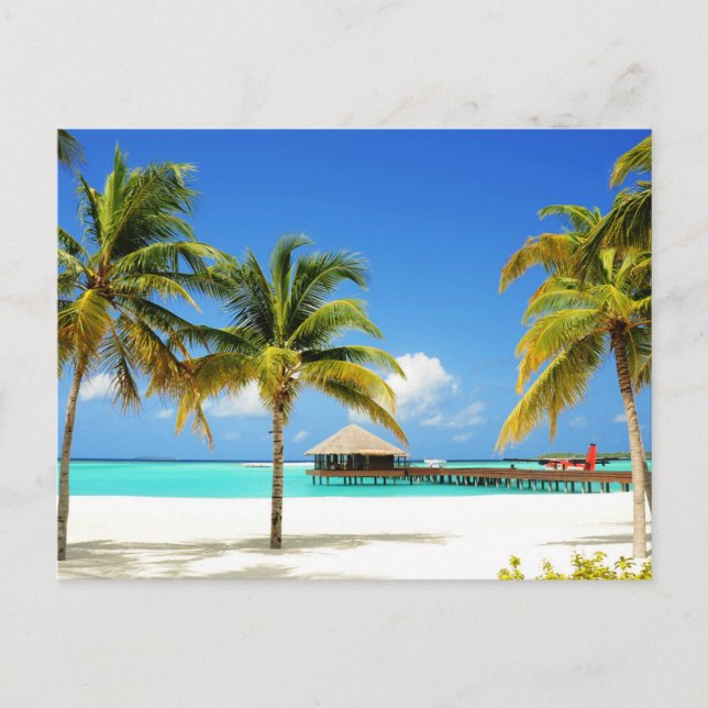 Carte Postale Plages tropicales | Île et lagon, Maldives (Devant)
