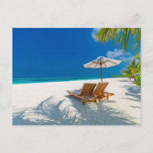 Carte Postale Plages tropicales Plage de chaises longues Bora