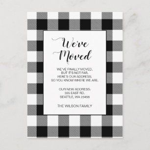 Carte Postale Plaid noir Nous avons déplacé Faire-part de vacanc