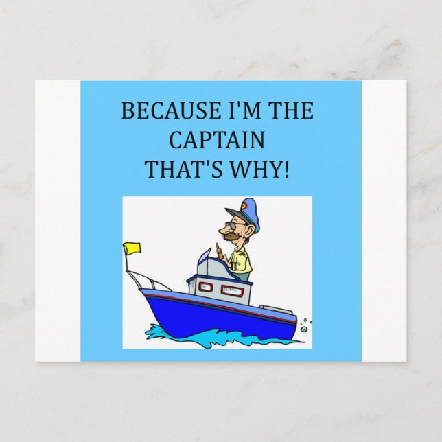 Carte Postale plaisanterie amusante du capitaine de bateau (Devant)