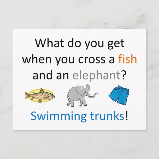 Carte Postale Plaisanterie des Trunks de natation (Devant)