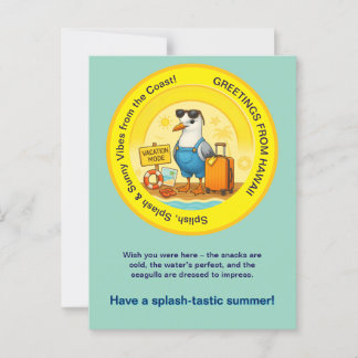 Carte Postale plaisir seagull spashtastic ensoleillé destination