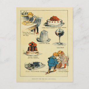 Carte Postale Plaisirs et desserts vintages