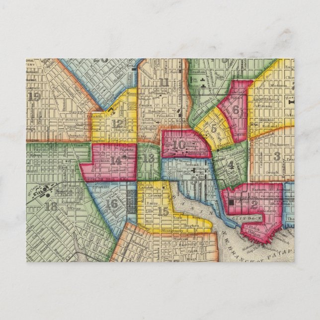 Carte Postale Plan De Baltimore (Devant)