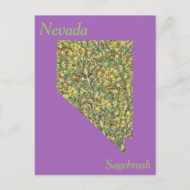 Carte Postale Plan de collage des fleurs de l'État du Nevada (Devant)