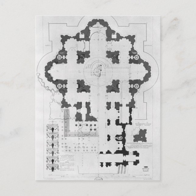 Carte Postale Plan de la basilique Saint-Pierre (Devant)