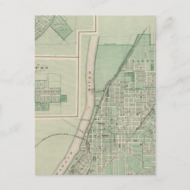 Carte Postale Plan de La Fayette avec Battle Ground City (Devant)