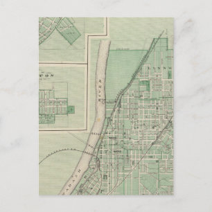 Carte Postale Plan de La Fayette avec Battle Ground City