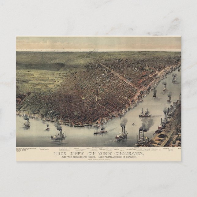 Carte Postale Plan de La Nouvelle-Orléans (Devant)