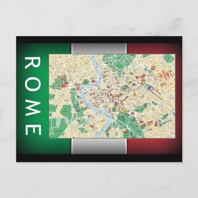 Carte Postale Plan de la ville de Rome (Devant)