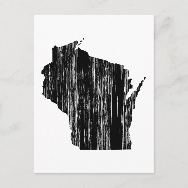 Carte Postale Plan de l'État du Wisconsin en détresse (Devant)