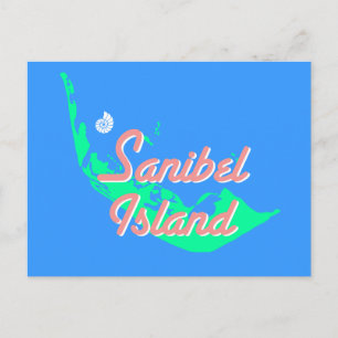 Carte Postale Plan de l'île de Sanibel