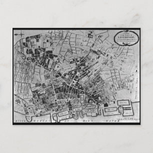 Carte Postale Plan de Liverpool de 1796