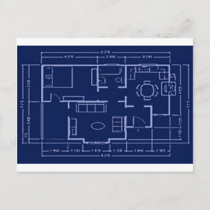 Carte Postale plan de maison - plan de construction