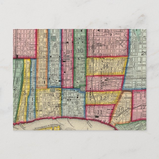 Carte Postale Plan De Philadelphie (Devant)