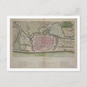 Carte Postale Plan de Pondichéry, de Voyage aux Indes et la