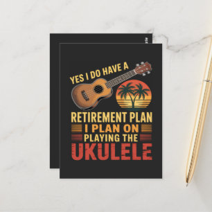 Carte Postale Plan de retraite Ukulele Drôle