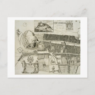 Carte Postale Plan d'Édimbourg, pub. par John Smith (c.1652-1742