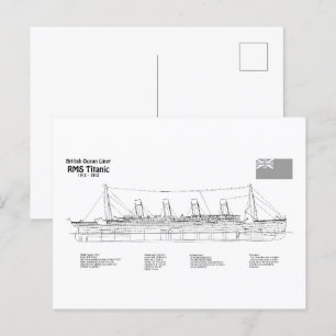 Carte Postale Plan directeur des navires en Titanic RMS BD