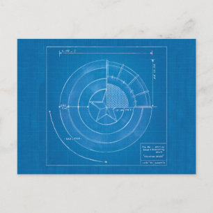 Carte Postale Plan du bouclier de Captain America