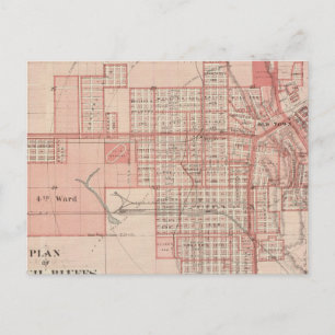 Carte Postale Plan du conseil Bluffs, Pottawattamie Co
