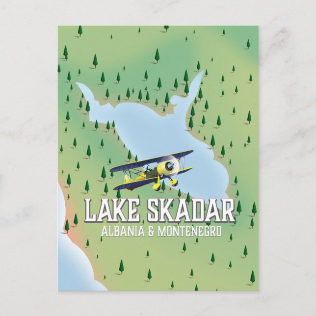Carte Postale Plan du lac Skadar Albanie et Monténégro (Devant)