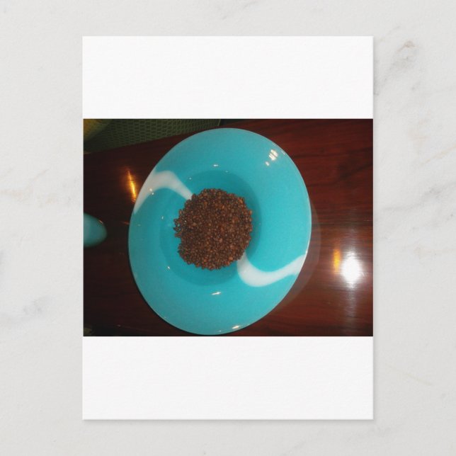 Carte Postale Plan rapproché bleu mignon de grains de café (Devant)