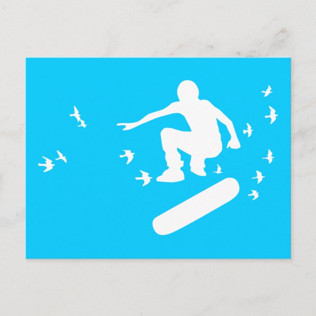 Carte Postale planche à voile avec oiseaux (Devant)