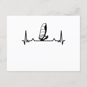 Carte Postale Planche à voile Heartbeat Line Dons Amusants
