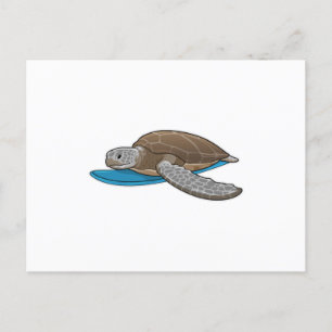 Carte Postale Planche de surf Turtle Surfer