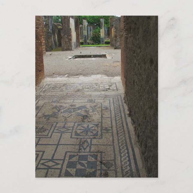 Carte Postale Plancher de mosaïque de Pompéi (Devant)