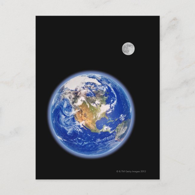 Carte Postale Planer Terre et Lune (Devant)