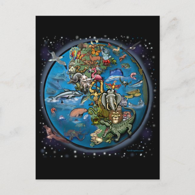 Carte Postale Planète animale (Devant)