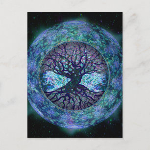 Carte Postale Planète Terre Cercle de Vie, Arbre de Vie