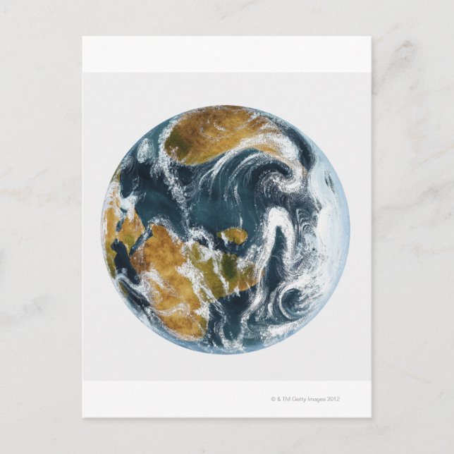 Carte Postale Planète Terre et nuages vus de l'espace (Devant)