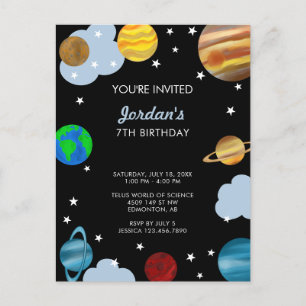 Carte Postale Planètes Anniversaire Espace Extérieur Galaxie Gar