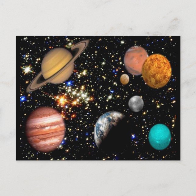 Carte postale Planètes du système solaire (Devant)